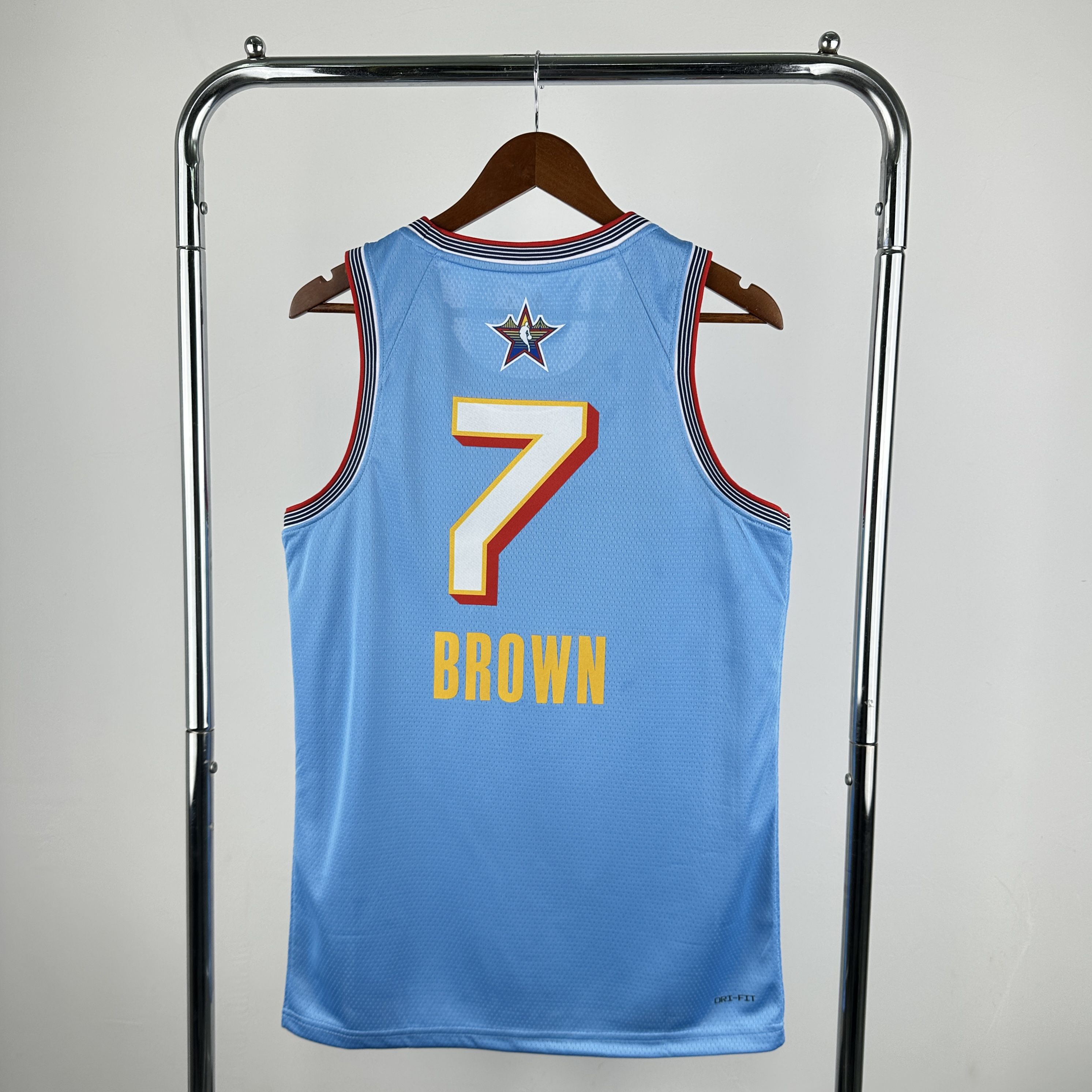 Men 2025 All star 7 Brown Light Blue Jordan Edition NBA Jersey